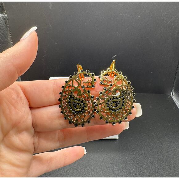 Bulati Brand New Azerbaijan Gold-Tone Statement EarringsNew & Authentic